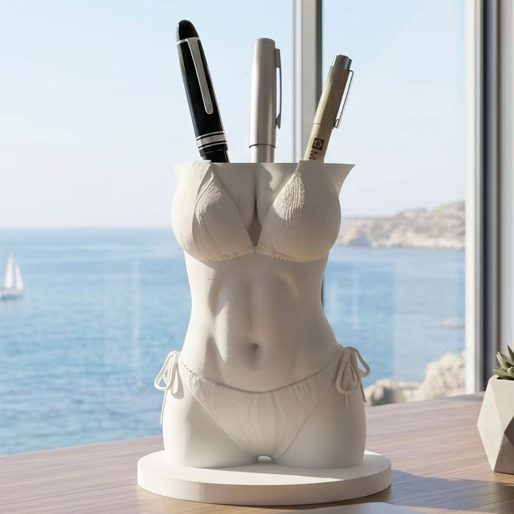 3D Printing Pen For Adults - ที่ใส่ปากกาลายบิกินี่เซ็กซี่ พิมพ์ 3 มิติ ลายผิวหนังตลกๆ รูปทรงลำตัวผู้หญิง
