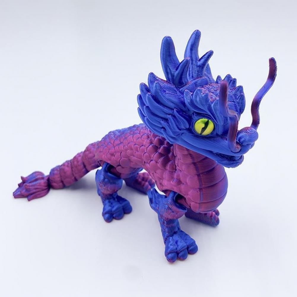 3D Printing Vinyl - ของตกแต่งโต๊ะรูปมังกร รูปมังกรพิมพ์ 3 มิติ รูปปั้นมังกรขนาดเล็กที่สมจริง สีสันสดใส