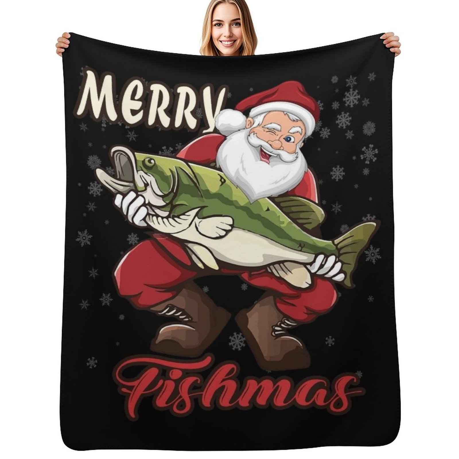 3D Printing Xmas Ideas - สุขสันต์วันคริสต์มาสแห่งนักตกปลา - ผ้าห่มลายปลาบาสสุดฮา ของขวัญคริสต์มาส ซานตาคลอส วันหยุด