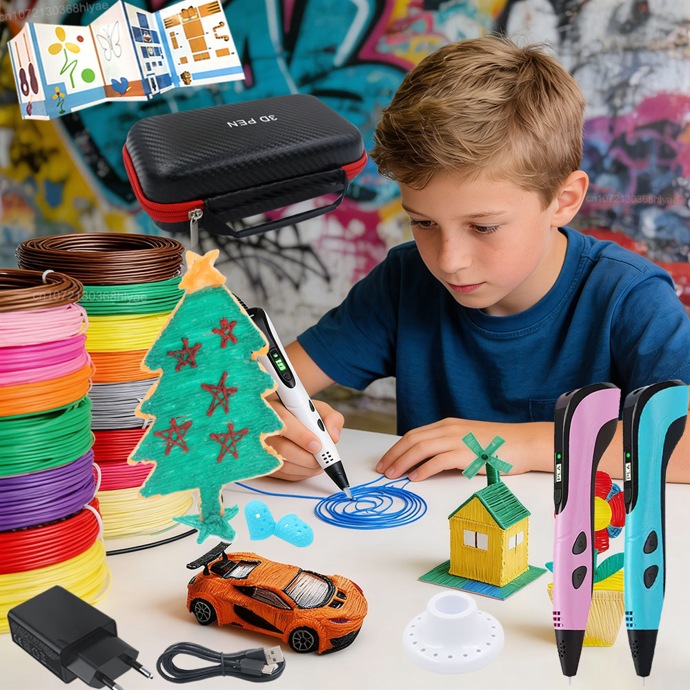 3D Printing Filament - ปากกาพิมพ์ 3 มิติสำหรับเด็กพร้อมหน้าจอ LED ไส้พลาสติก PLA
